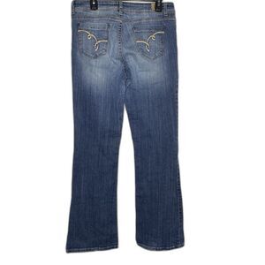 LEI Sophia Jeans Low Rise Hipster Flare Bootcut Dark Denim Y2K Womens Jr 13 Long